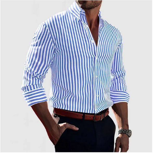 Camisa Hombre | Camisa de Rayas con Cierre de Botones