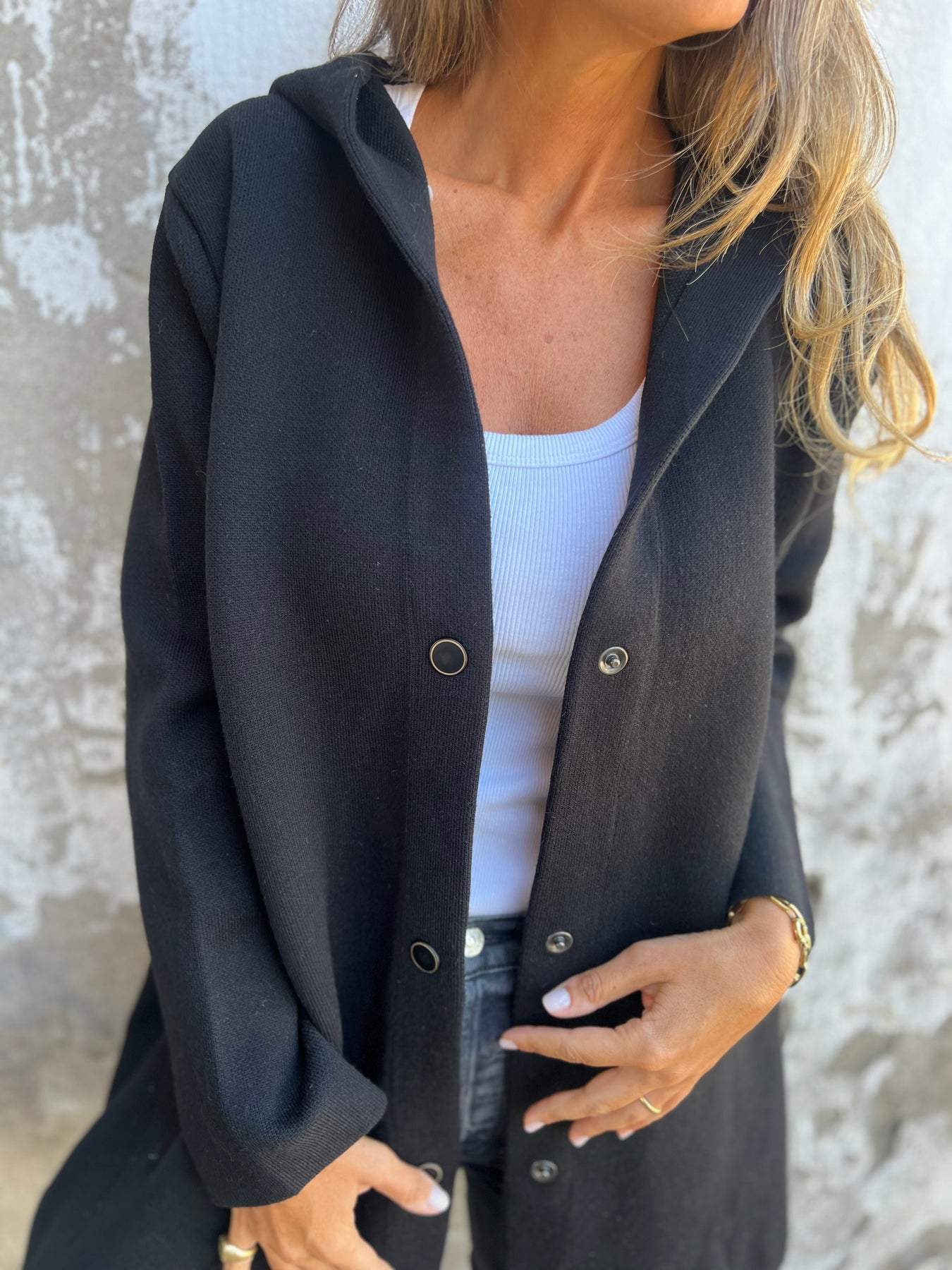 Adrinelle Chaqueta Mujer | Cárdigan de Invierno con Capucha y Botones