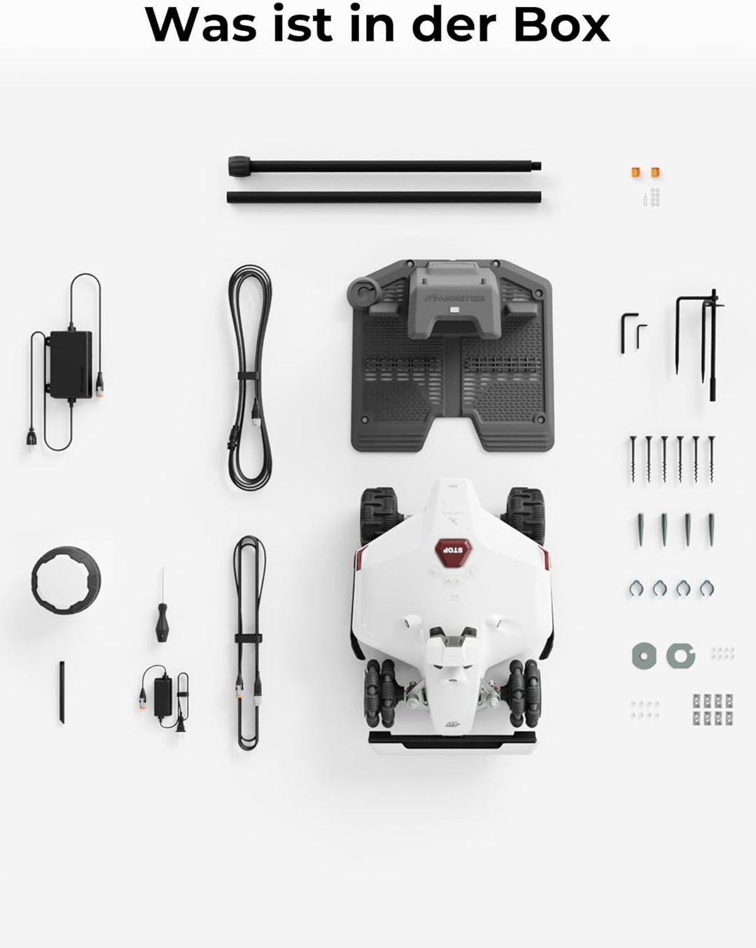 MAMMOTION LUBA 2 AWD 3000X Mähroboter ohne Begrenzungskabel, NetRTK+Vision, Keine RTK-Antenne erforderlich, Auto-Kartierung, Empf. 3000m², Max. 3600m², mit 4G-Modul, 80% Steigung