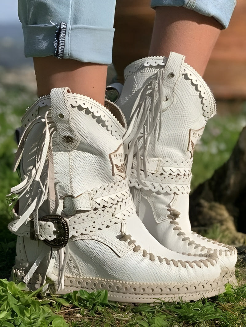 Verliana Botas Mujer | Botas para Mujer con Flecos Visibles