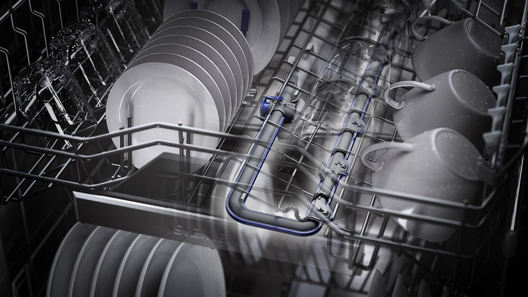 Siemens SN43ES14VE, iQ300 Smarter Geschirrspüler, Unterbau-Spülmaschine mit Besteckschublade, 60 cm, automatische Türöffnung dank autoOpen dry, besonders leise mit iQdrive-Motor, aquaStop, Edelstahl
