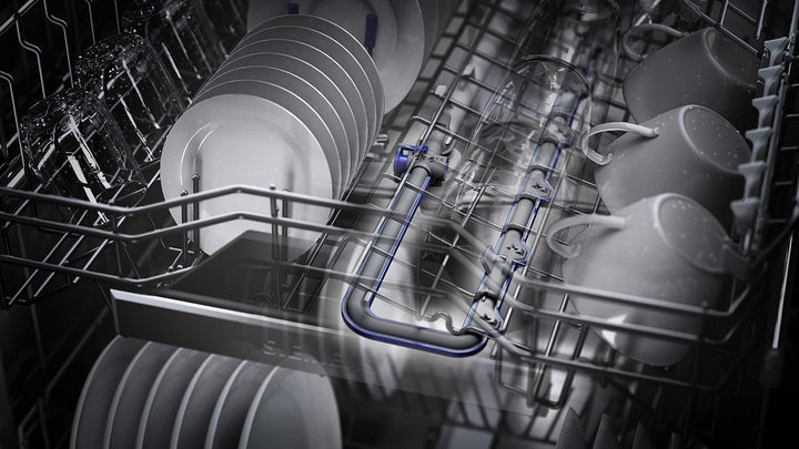 Siemens SN43ES14VE, iQ300 Smarter Geschirrspüler, Unterbau-Spülmaschine mit Besteckschublade, 60 cm, automatische Türöffnung dank autoOpen dry, besonders leise mit iQdrive-Motor, aquaStop, Edelstahl