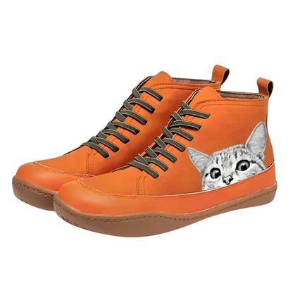 Velmora Botas Mujer | Botas de Tobillo con Detalle de Gato