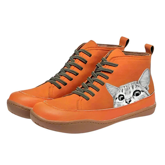 Velmora Botas Mujer | Botas de Tobillo con Detalle de Gato