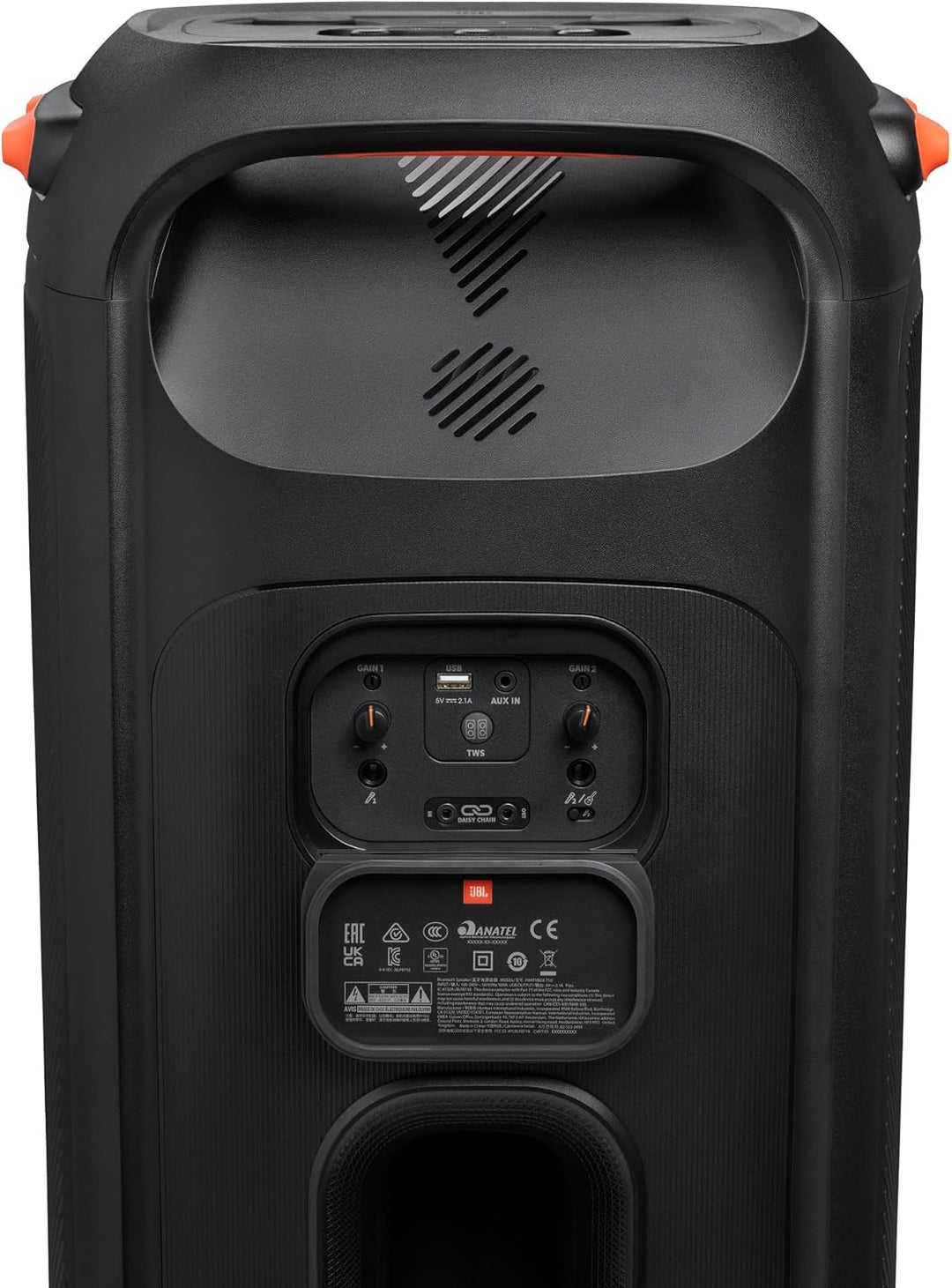 JBL PartyBox 710 - Schwarz – Trag - und rollbarer Bluetooth Party-Lautsprecher mit Lichteffekten – Spritzwassergeschützte, mobile Musikbox