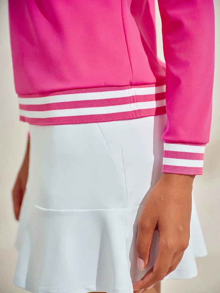 Pánské golfové tričko s dlouhým rukávem a čtvrtým zipem, ochrana proti slunci UPF50+ a sportovní design