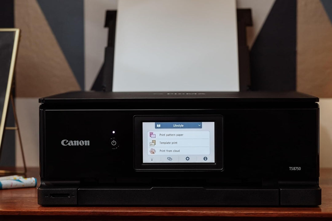 Canon PIXMA TS8750 Multifunktionsdrucker 3in1 (Tintenstrahl,Drucken, Kopieren, Scannen, A4, 10,8 cm Touch LCD, WLAN, Duplexdruck, 2 Papierzuführungen, 2 x 100 Blatt, 6 Separate Tinten) schwarz