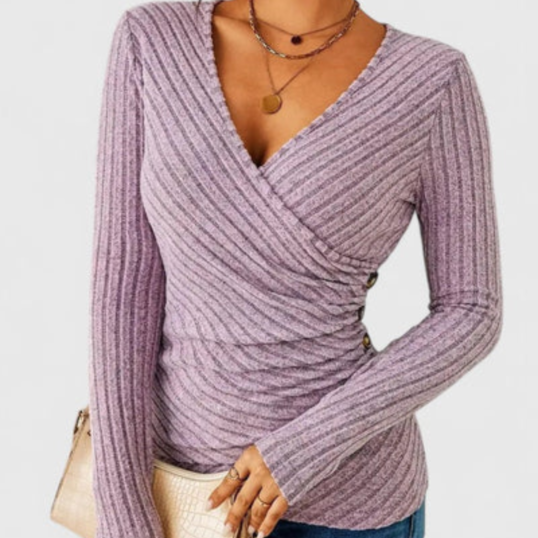 Veralya Suéter Mujer | Suéter Cruzado con Escote en V