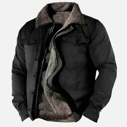 Chaqueta de Denim Forrada con Sherpa para Hombre | Cálido Invierno