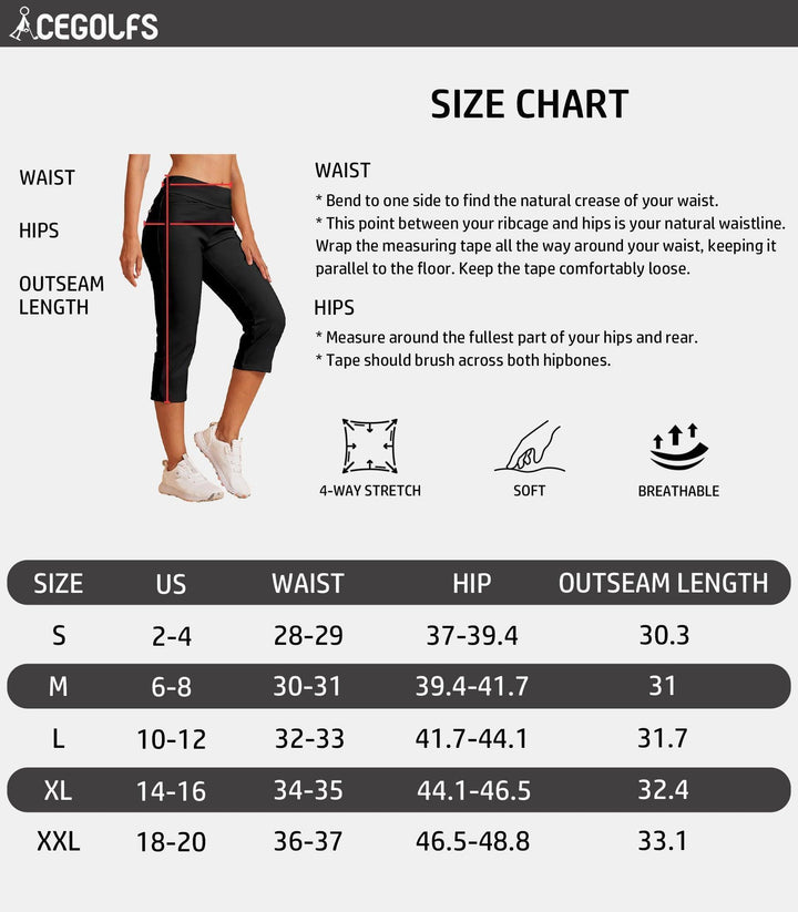 Pantalones Capri de Golf para Mujer con Tejido Elástico de Rendimiento y Diseño de 22 Pulgadas para Mayor Comodidad