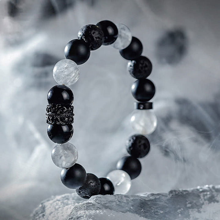 Pulsera de Cuentas de Cristal Natural "Lord Black Warrior"