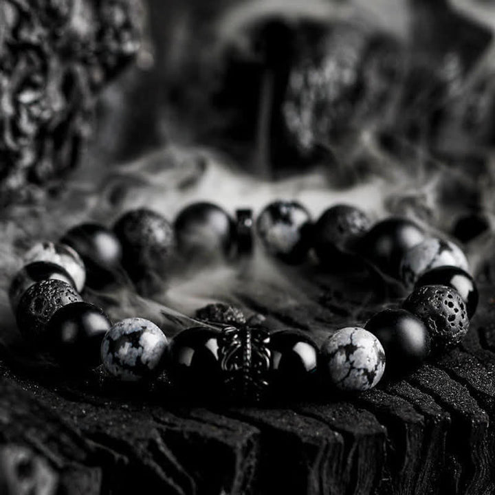 Pulsera de Cuentas de Cristal Natural "Lord Black Warrior"