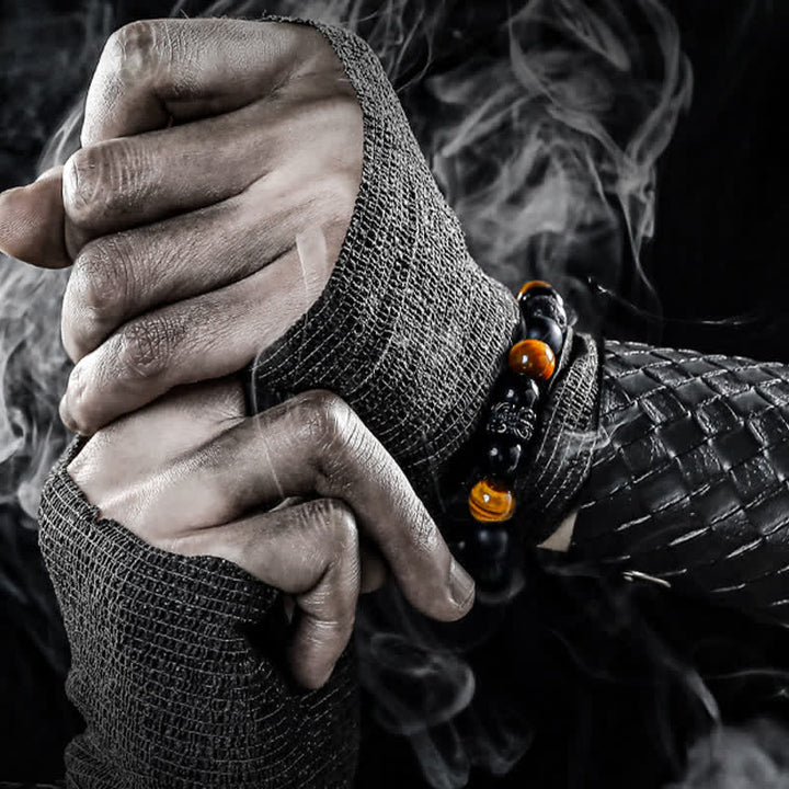 Pulsera de Cuentas de Cristal Natural "Lord Black Warrior"