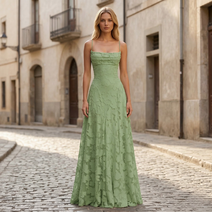 Maxikleid mit dünnen Trägern und A-Linien-Schnitt für Damen