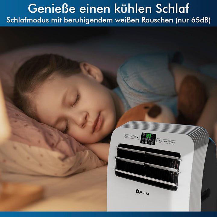KLIM AC12000 | Leistungsstarke und Leise Mobile Klimaanlage mit 12.000 BTU + NEU 2024 + mit Integrierter Entfeuchtungsfunktion, Ventilator und Kühlmodus + Fernbedienung + 5 JAHRE SCHUTZ