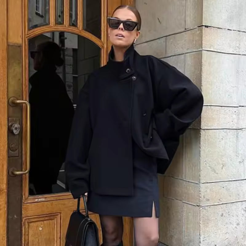 Elise Chaqueta Mujer | Abrigo Corto con Botonadura Frontal