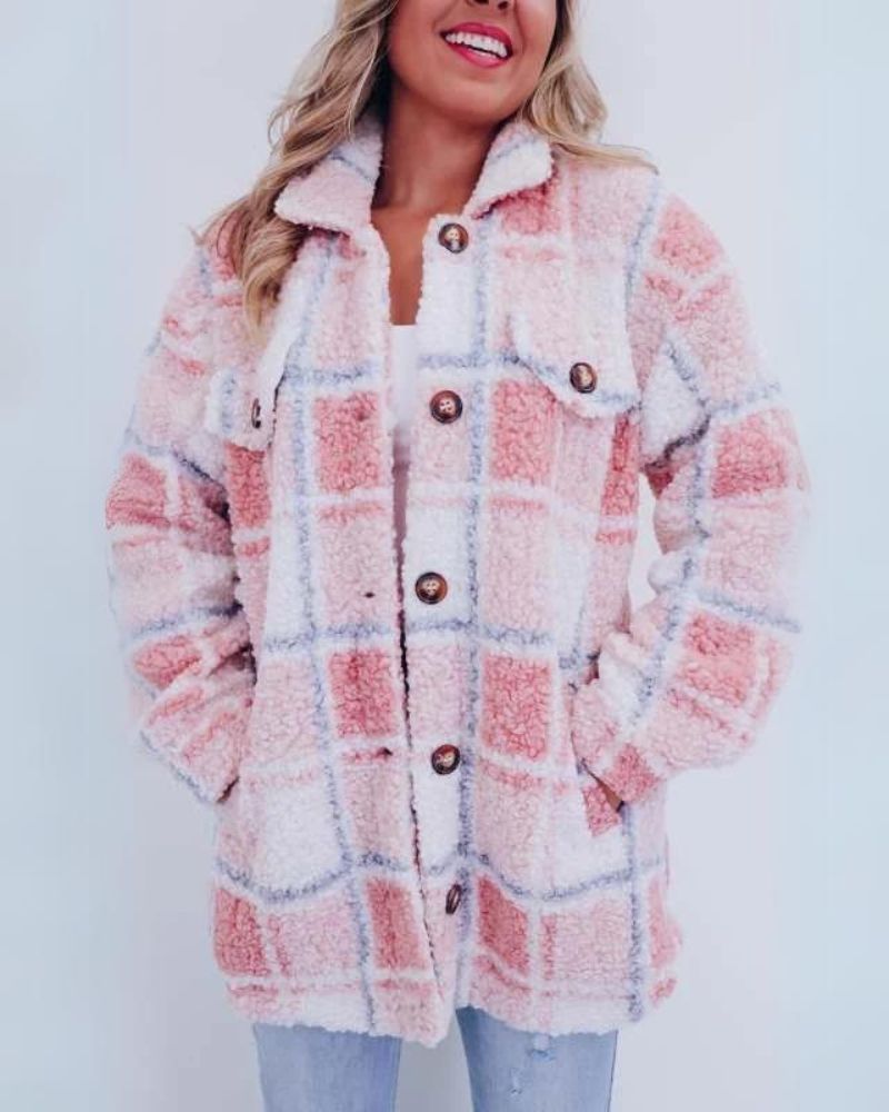 Chaqueta Casual a Cuadros para Mujer | Cálida