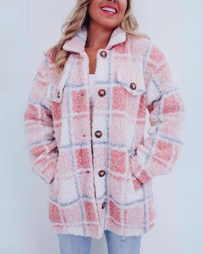 Chaqueta Casual a Cuadros para Mujer | Cálida