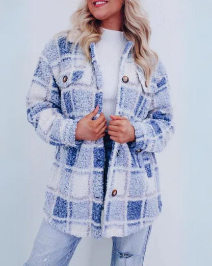 Chaqueta Casual a Cuadros para Mujer | Cálida