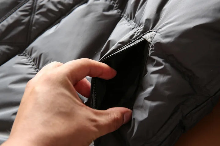 Pánská bunda | Zimní kabát s kapucí a zipem