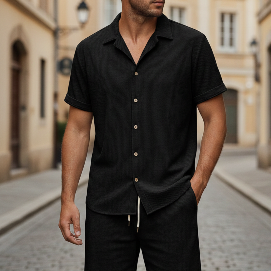 Men's Short Sleeve Shirt and Shorts Set