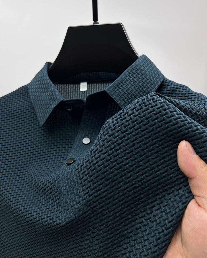 Polo de Hombre en Mezcla de Algodón Transpirable | Camisa Polo de Corte Regular con Tejido de Malla para Uso Diario y Casual