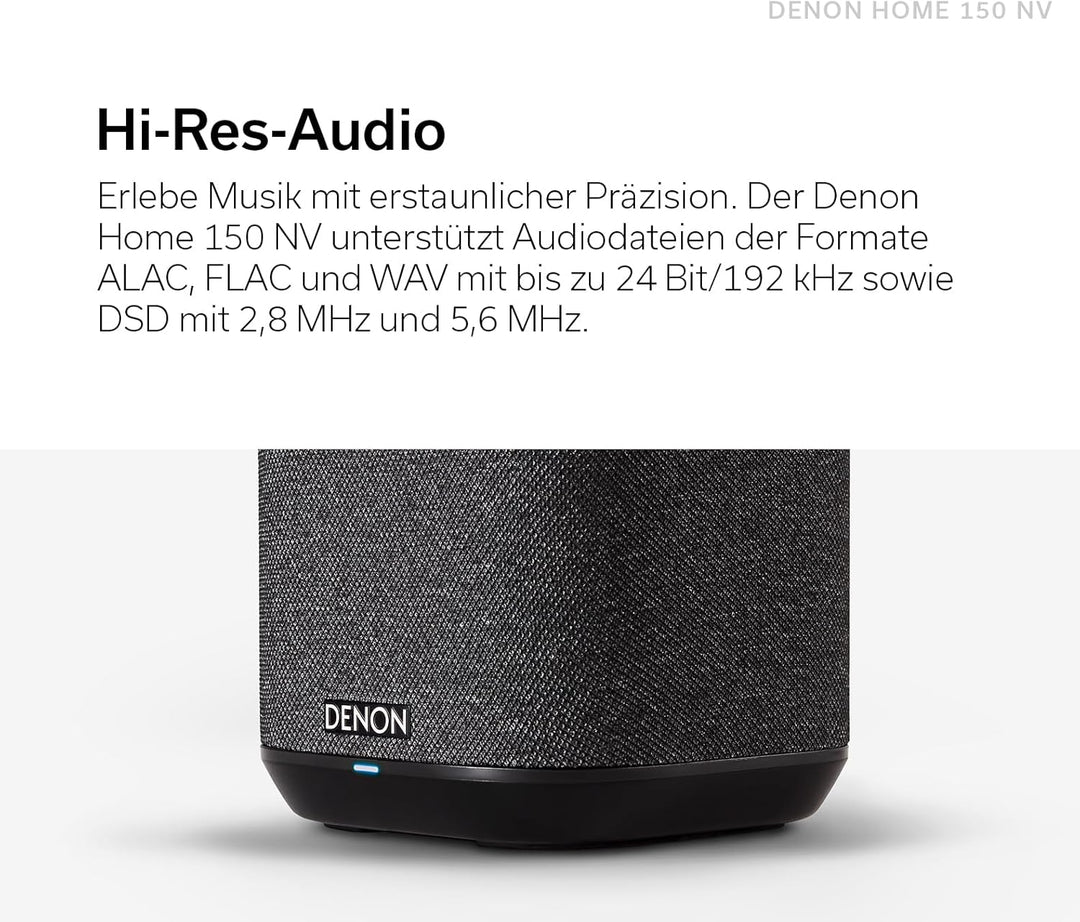 Denon Home 150 Multiroom-Lautsprecher, HiFi Lautsprecher mit HEOS Built-in, Alexa integriert, WLAN, Bluetooth, USB, AirPlay 2, Hi-Res Audio, schwarz