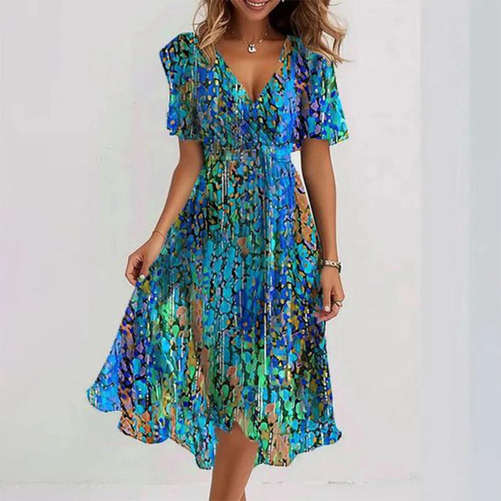 Rochie damă Clara – Rochie elegantă cu mâneci scurte, croială avantajoasă și design atemporal