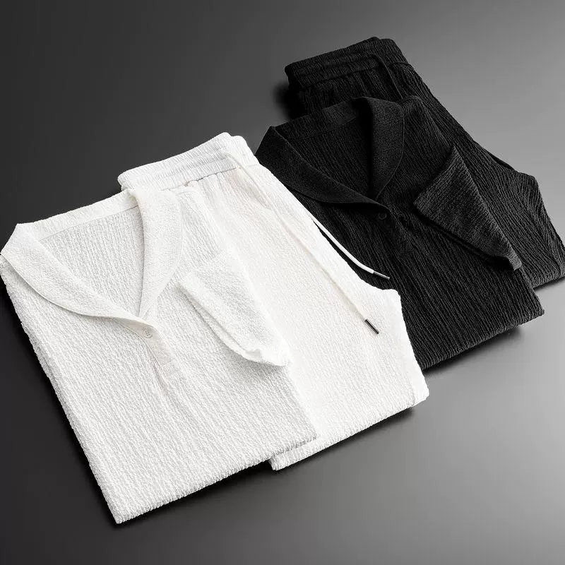 Lyno Σετ Ανδρικό | Χειμερινό Σετ με Πουκάμισο και Πλεκτό Παντελόνι