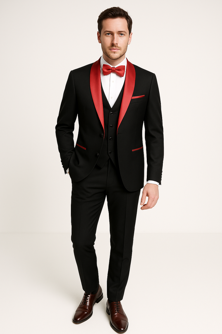 Pánský slim fit oblek ze 3 dílů | Elegantní oblek pro formální příležitosti