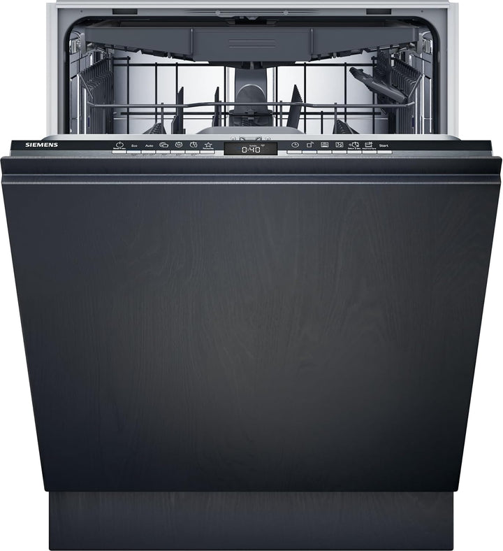 Siemens SN43ES14VE, iQ300 Smarter Geschirrspüler, Unterbau-Spülmaschine mit Besteckschublade, 60 cm, automatische Türöffnung dank autoOpen dry, besonders leise mit iQdrive-Motor, aquaStop, Edelstahl