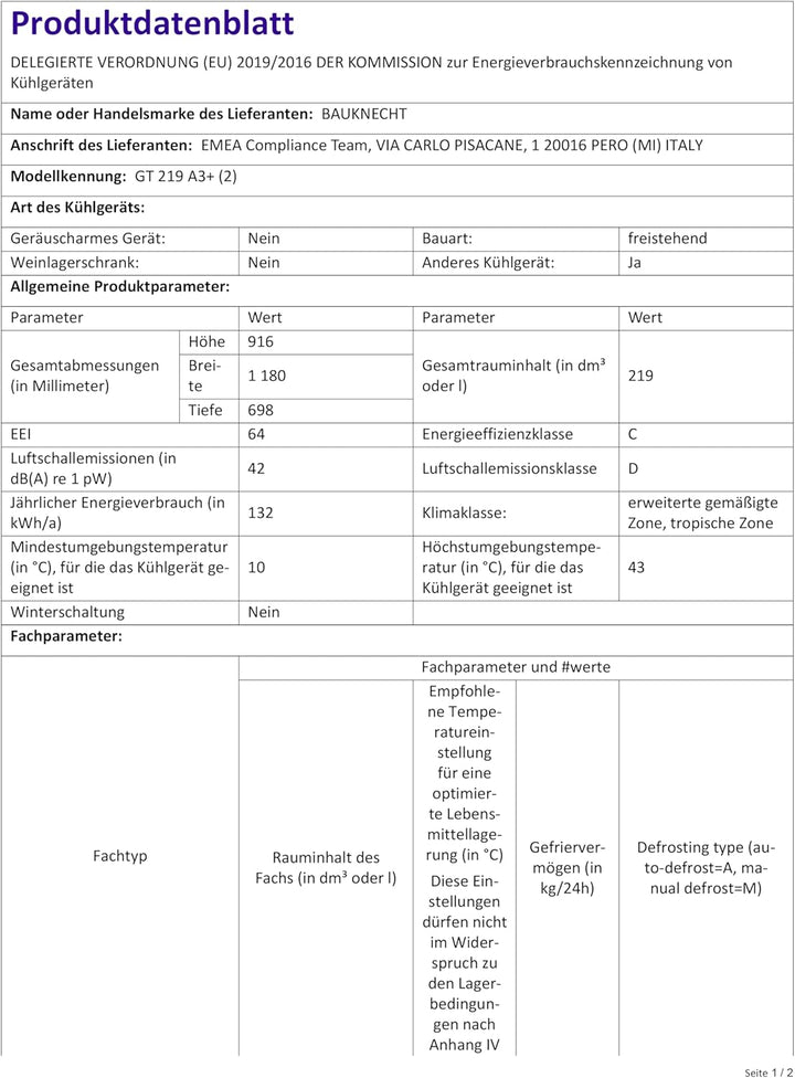 Bauknecht GT 219 A3+ Gefriertruhe/ Gefrieren: 215 L/ Supergefrieren/ SapceMax/ Innenbeleuchtung/ ECO Energiesparen/ Kindersicherung