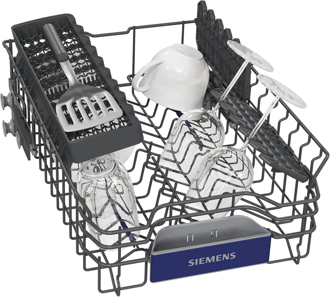 Siemens SR65YX08ME, iQ500 Smarter Geschirrspüler Vollintegriert, 45 cm breit, Besteckschublade, Zeolith, extra leise, aquaStop, automatische Türöffnung nach Programmende, varioSpeed, Innenbeleuchtung