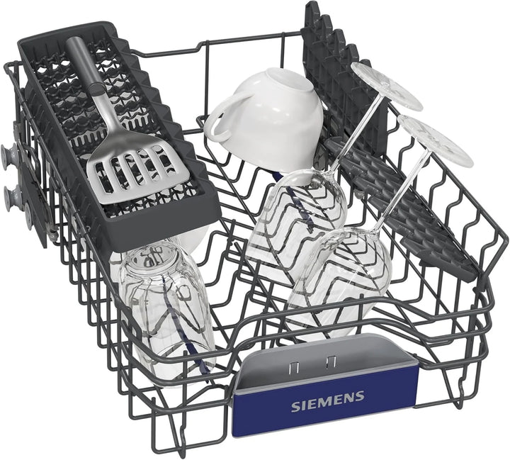 Siemens SR65YX08ME, iQ500 Smarter Geschirrspüler Vollintegriert, 45 cm breit, Besteckschublade, Zeolith, extra leise, aquaStop, automatische Türöffnung nach Programmende, varioSpeed, Innenbeleuchtung