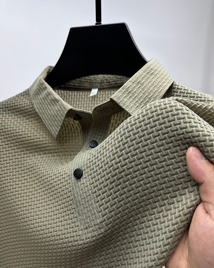 Polo de Hombre en Mezcla de Algodón Transpirable | Camisa Polo de Corte Regular con Tejido de Malla para Uso Diario y Casual