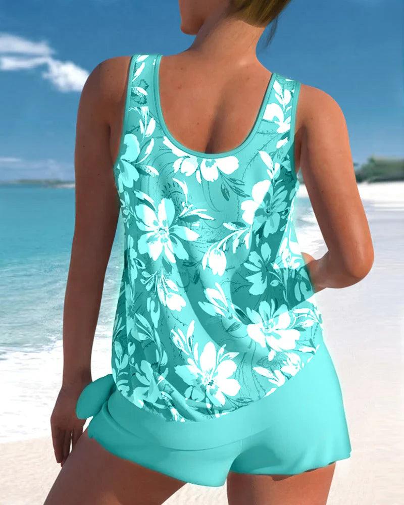 Conjunto Tankini con Estampado Floral para Mujer