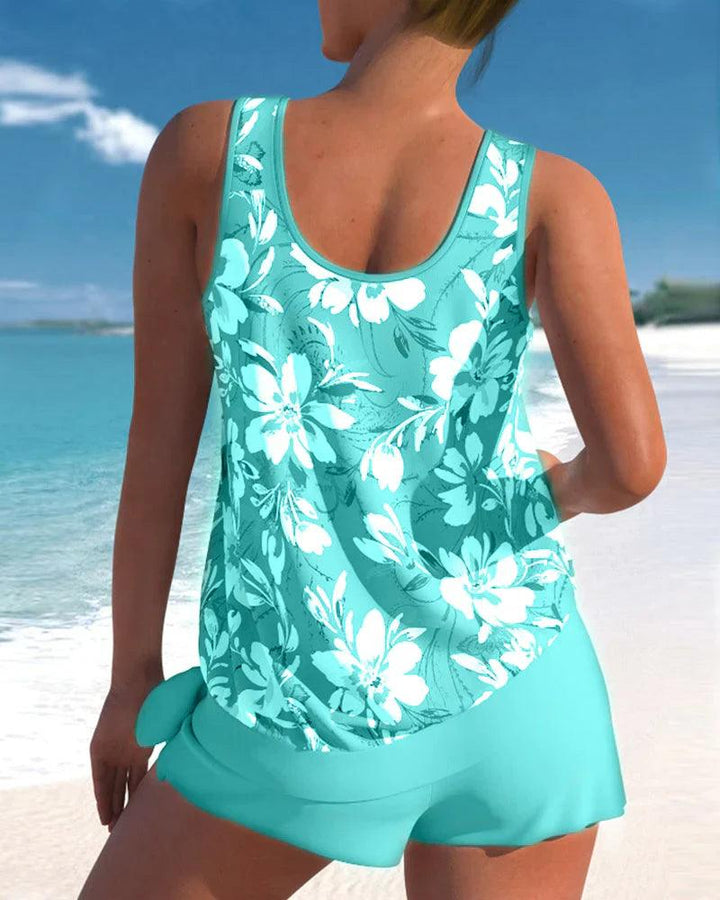 Conjunto Tankini con Estampado Floral para Mujer