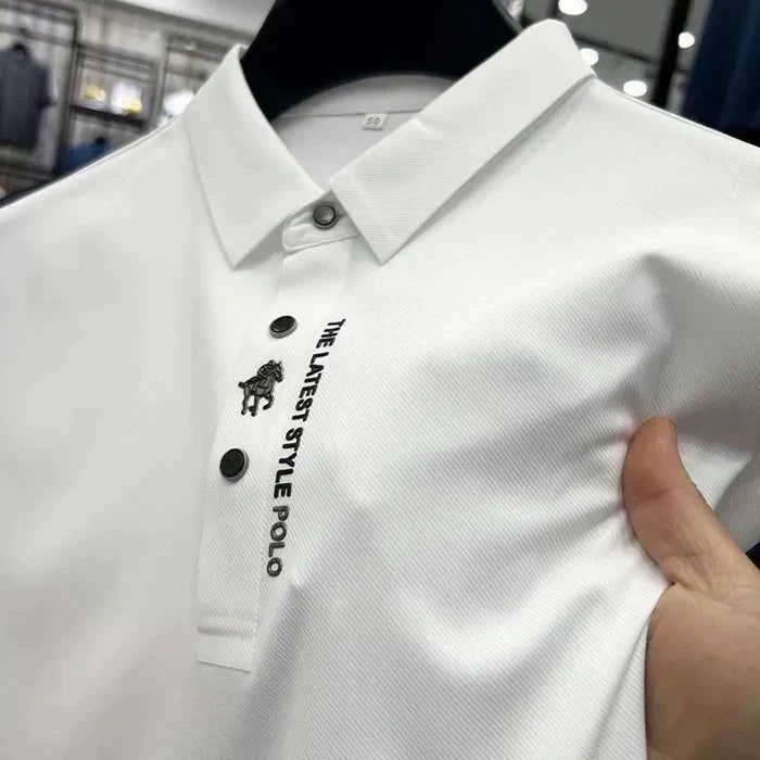 Pánské polo z elastické a prodyšné bavlny | Krátký rukáv, bez mačkání, pohodlný střih pro každodenní nošení