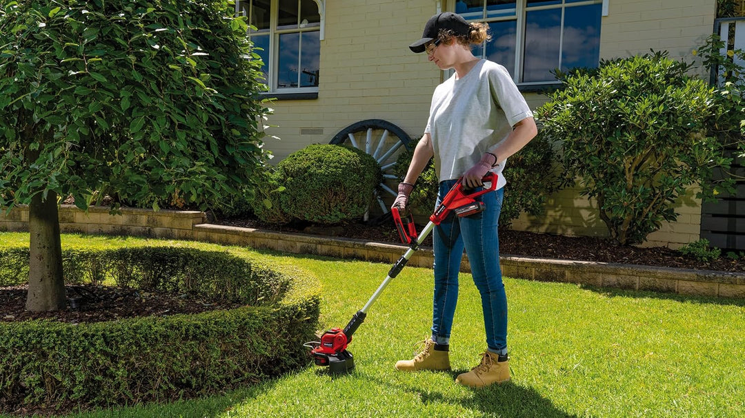 Einhell Akku-Rasenmäher GE-CM 36/36 Li Kit Power X-Change (36 V, 36 cm Schnittbreite, bis 400 m², Brushless, 40L Fangkorb, 25-75 mm Schnitthöhe, inkl. 2x 4,0 Ah Akku + 2x Ladegerät)