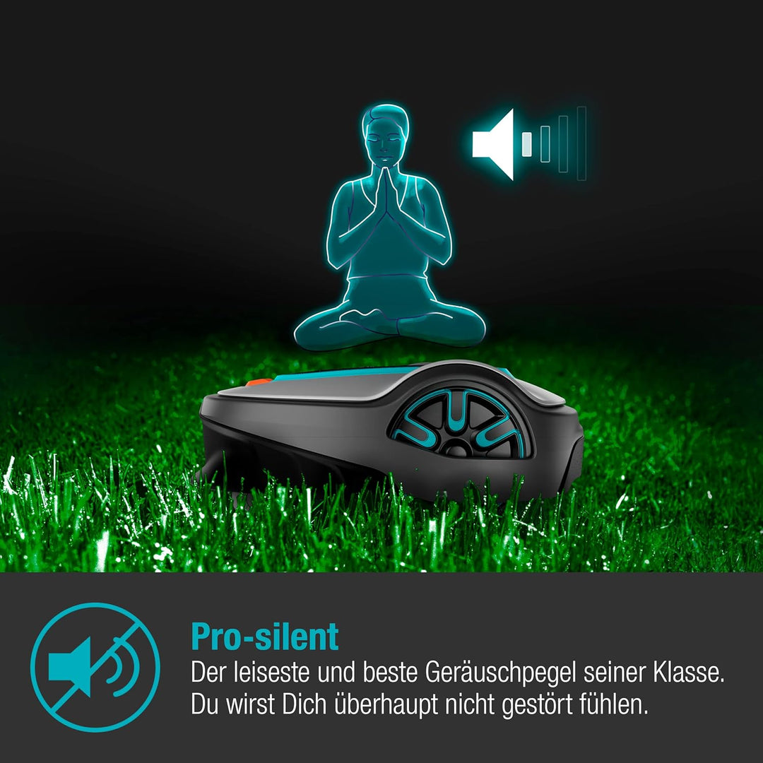 Gardena Mähroboter SILENO minimo 250 m²: intelligenter Rasenmäher mit optimaler Konnektivität, mit Gardena Bluetooth App programmierbar, DE-Version (15201-20)