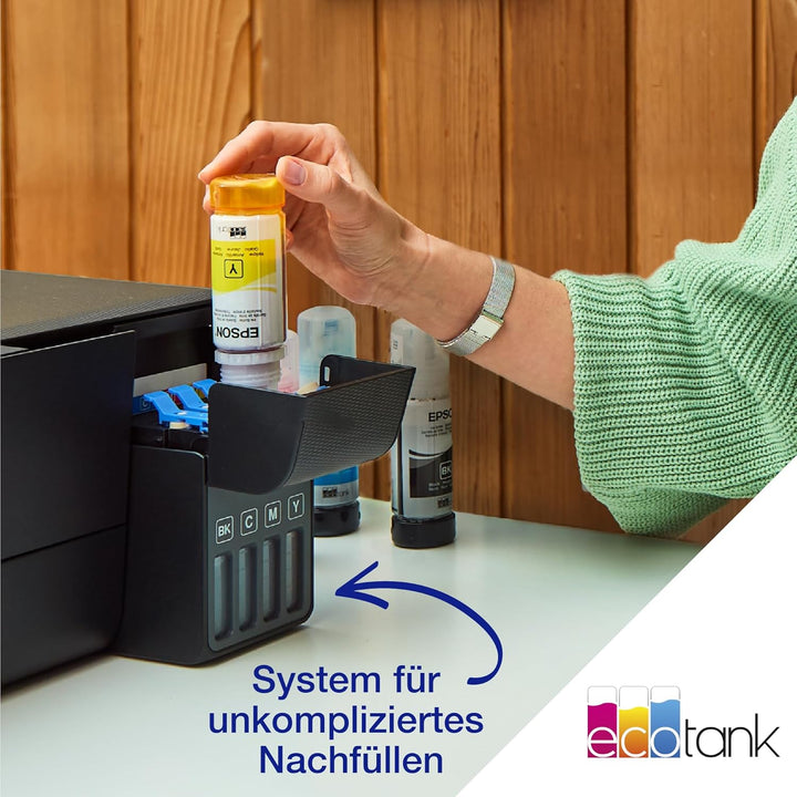 Epson EcoTank ET-4800 A4-Multifunktions-Wi-Fi-Tintentankdrucker, mit einem im Lieferumfang enthaltenen Vorrat an Tinten bis zu 3 Jahren