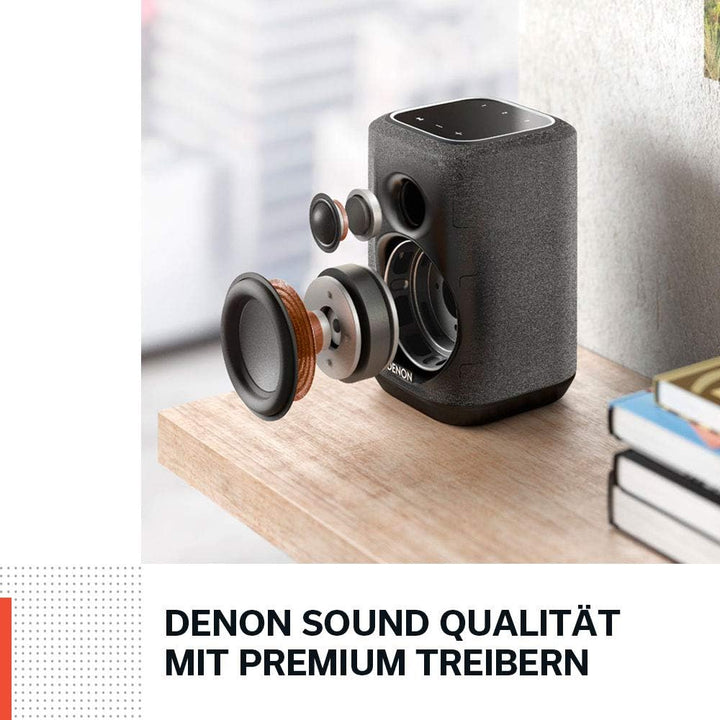 Denon Home 150 Multiroom-Lautsprecher, HiFi Lautsprecher mit HEOS Built-in, Alexa integriert, WLAN, Bluetooth, USB, AirPlay 2, Hi-Res Audio, schwarz