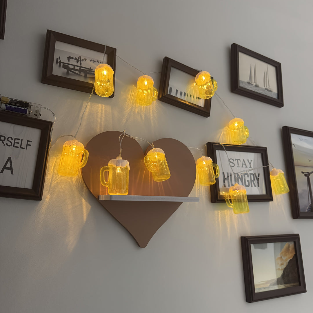 Pack de 2 Guirnaldas de Luces LED con Forma de Jarra de Cerveza – Oktoberfest 2025