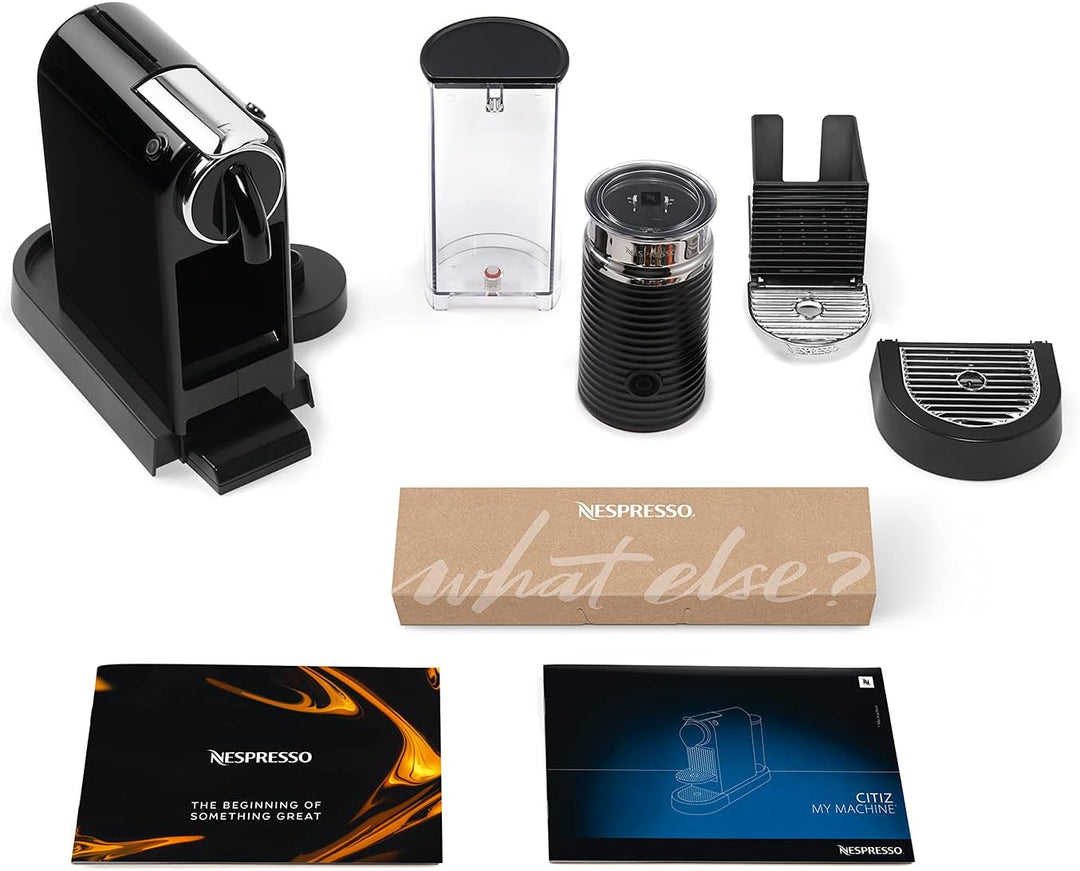 Nespresso De'Longhi EN267.BAE Citiz Kaffeemaschine mit Milchaufschäumer, Energiesparfunktion, 1710W, 1 Liter, 37.2 x 21.8 x 27.7 cm, Schwarz