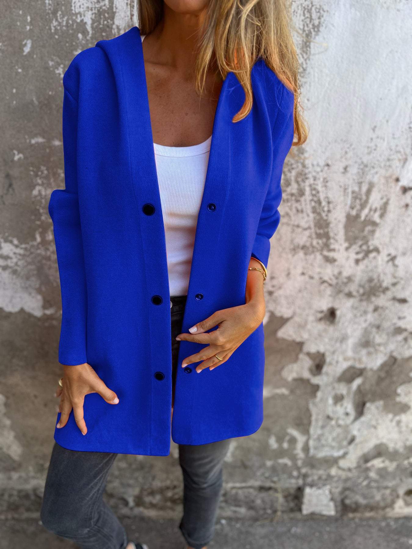 Adrinelle Chaqueta Mujer | Cárdigan de Invierno con Capucha y Botones