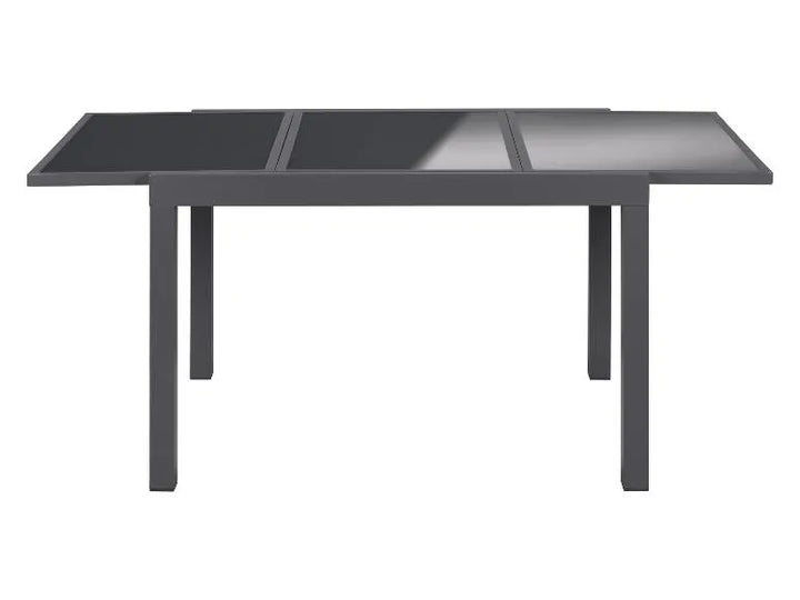 Alu-Set »Houston«, 9-teilig - Ausziehtisch & 8 Hochlehner, grau