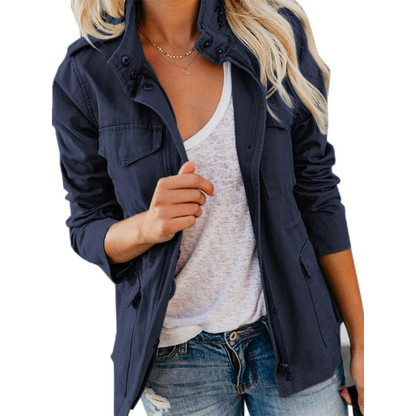Chaqueta Casual de Utilidad para Mujeres | Cremallera