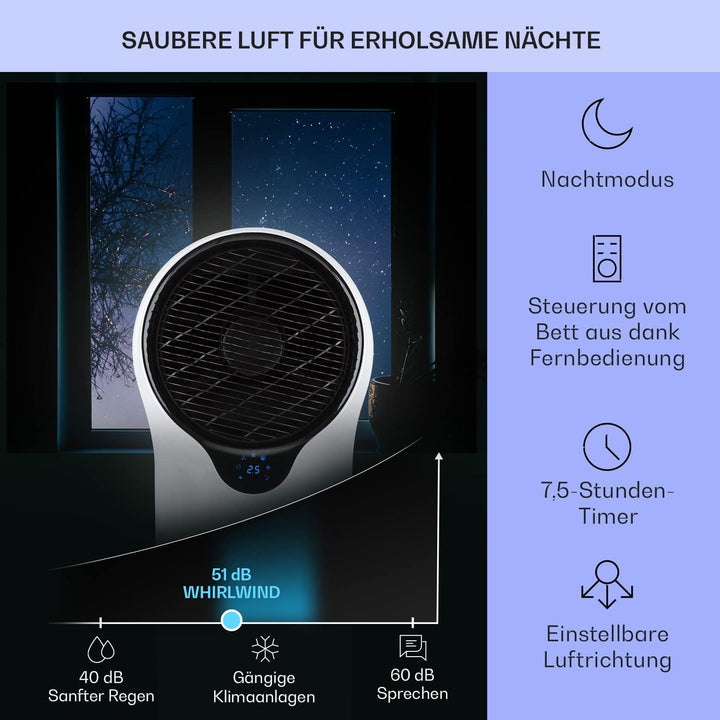 Klarstein Luftkühler mit Wasserkühlung, 3-in-1 Verdunstungskühler, Luftbefeuchter & Ventilator, Mobile Klimageräte Luftkühler mit 5,5L Tank, 90W Air Cooler mit Nachtmodus, 1600m³/h Luftstrom