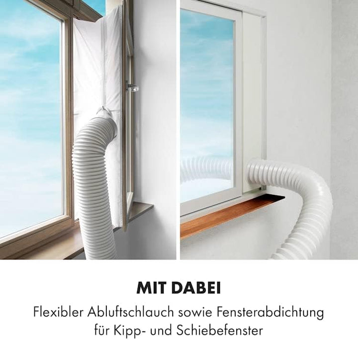 KLARSTEIN Grandbreeze Pro 14K – Mobiles Klimagerät, Luftentfeuchter, Ventilator, 3 Geschwindigkeiten, 14000 BTU/1,65 kW, Raum: 42 bis 68 m², Durchfluss: 460 m³/h, CEE A – Weiß Klimaanlage