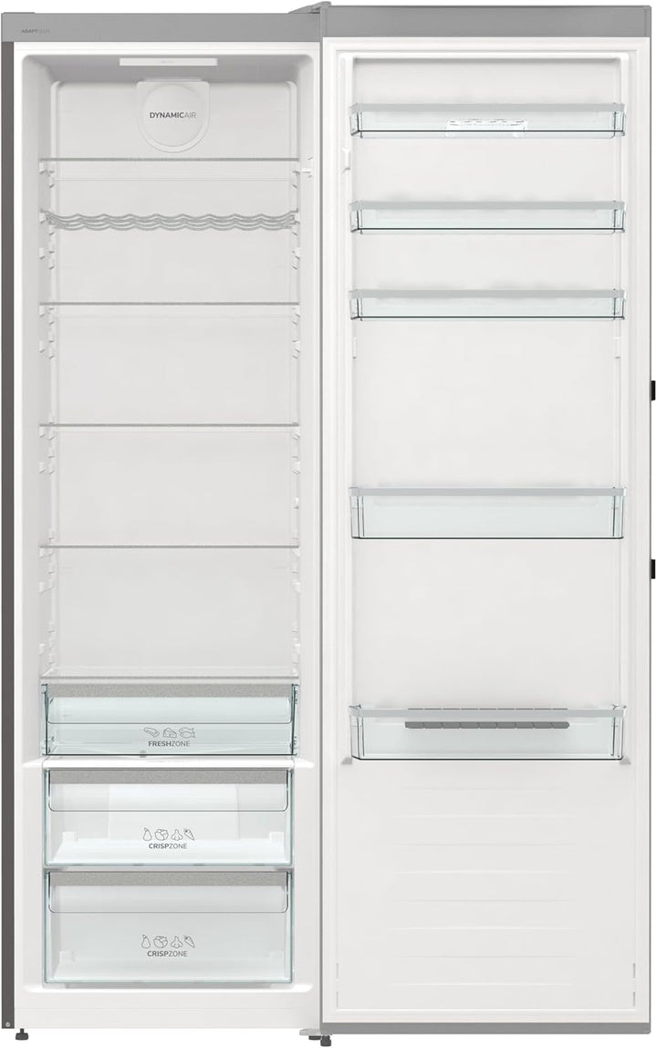 Gorenje R 619 DAXL6 Kühlschrank/AdaptTech/FreshZone/Schnellkühlfunktion/Umluft-Kühlsystem/LED Display / 398l / 185cm / EEK D/Edelstahl